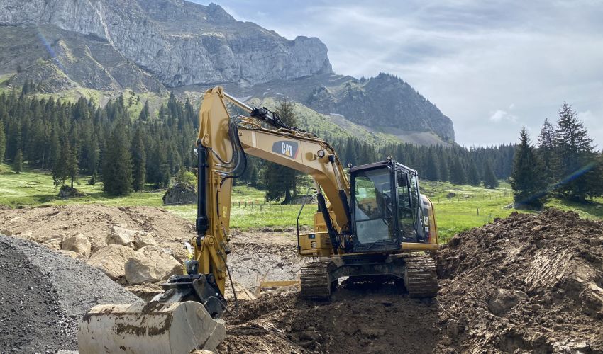 Aushub mit einem Bagger